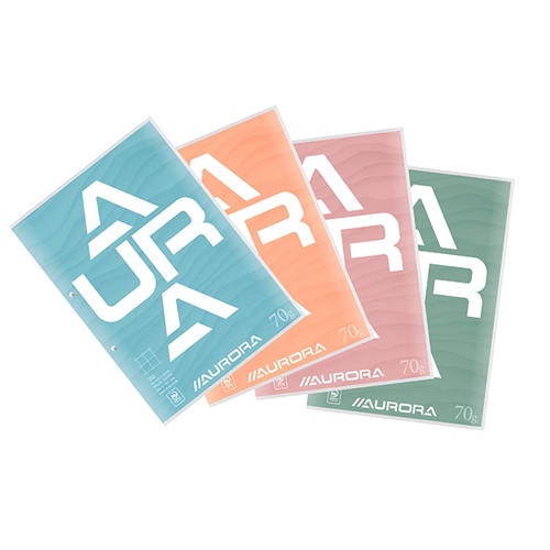 Notitieblok 70 g, 100 vellen, A4, ruitjespatroon 10 x 10 mm | Aurora Notitieblok 70 g, 100 vellen, A4, ruitjespatroon 10 x 10 mm | Aurora